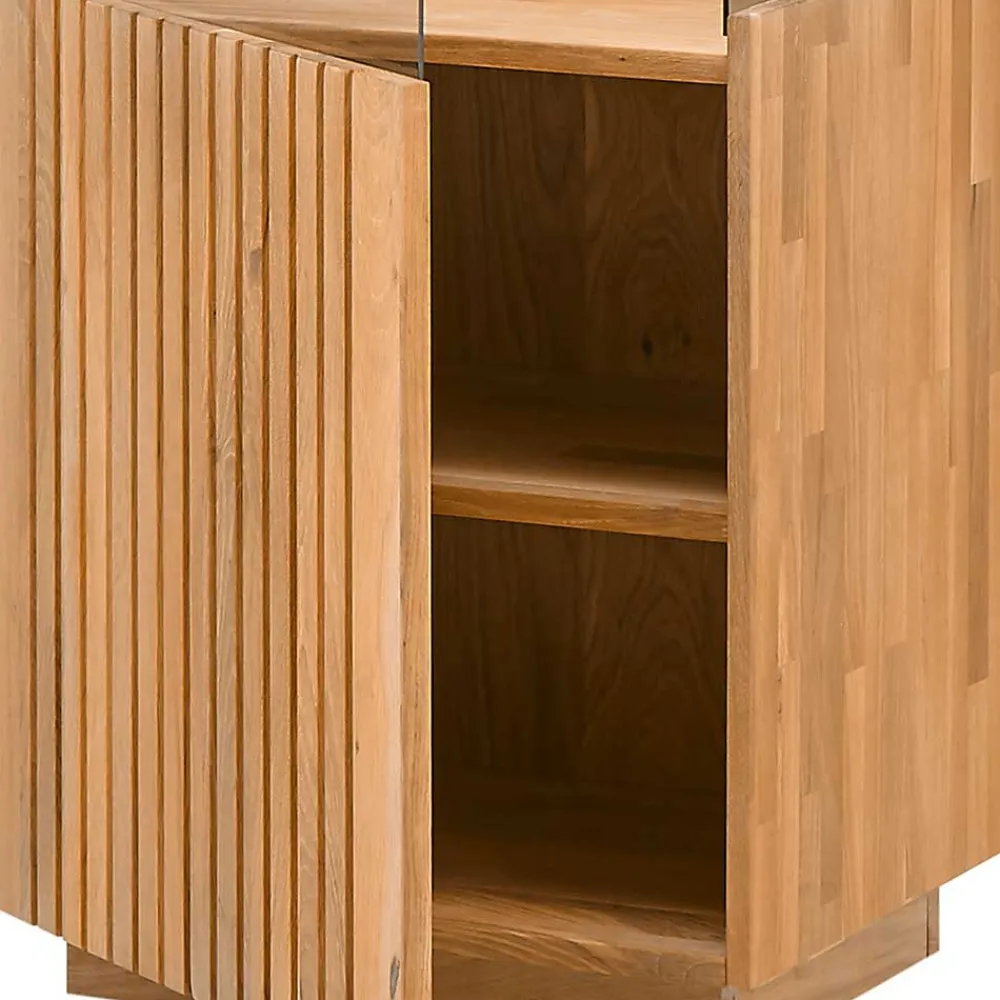 Wohnen Vitrinen<Wohnzimmerschrank in Wildeiche Bianco mit Glas - Nelsons