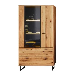 Wohnen Schränke<Wohnzimmerschrank mit Glas Einsatz - 100x186x38 - Flacona