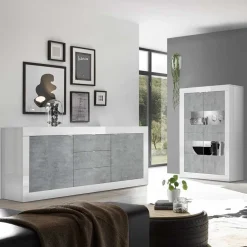Wohnen Wohnwände<Wohnzimmerschränke in Beton Optik - Narandu (zweiteilig)