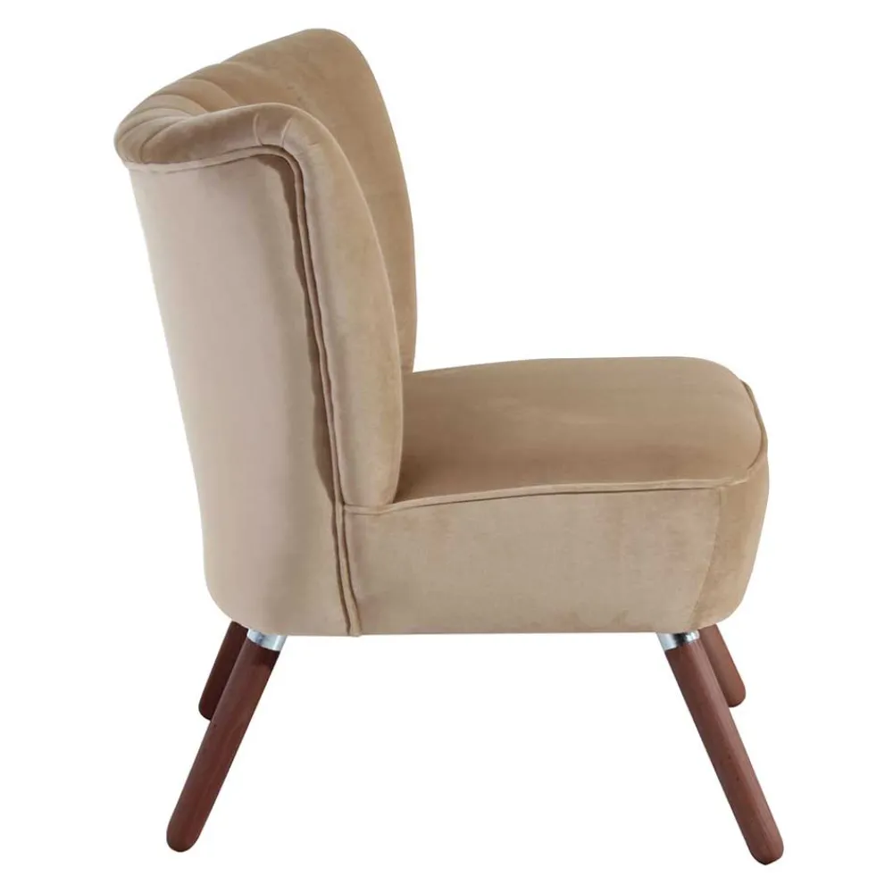 Wohnen Sessel<Wohnzimmersessel in Beige und Nussbaum - Boldo