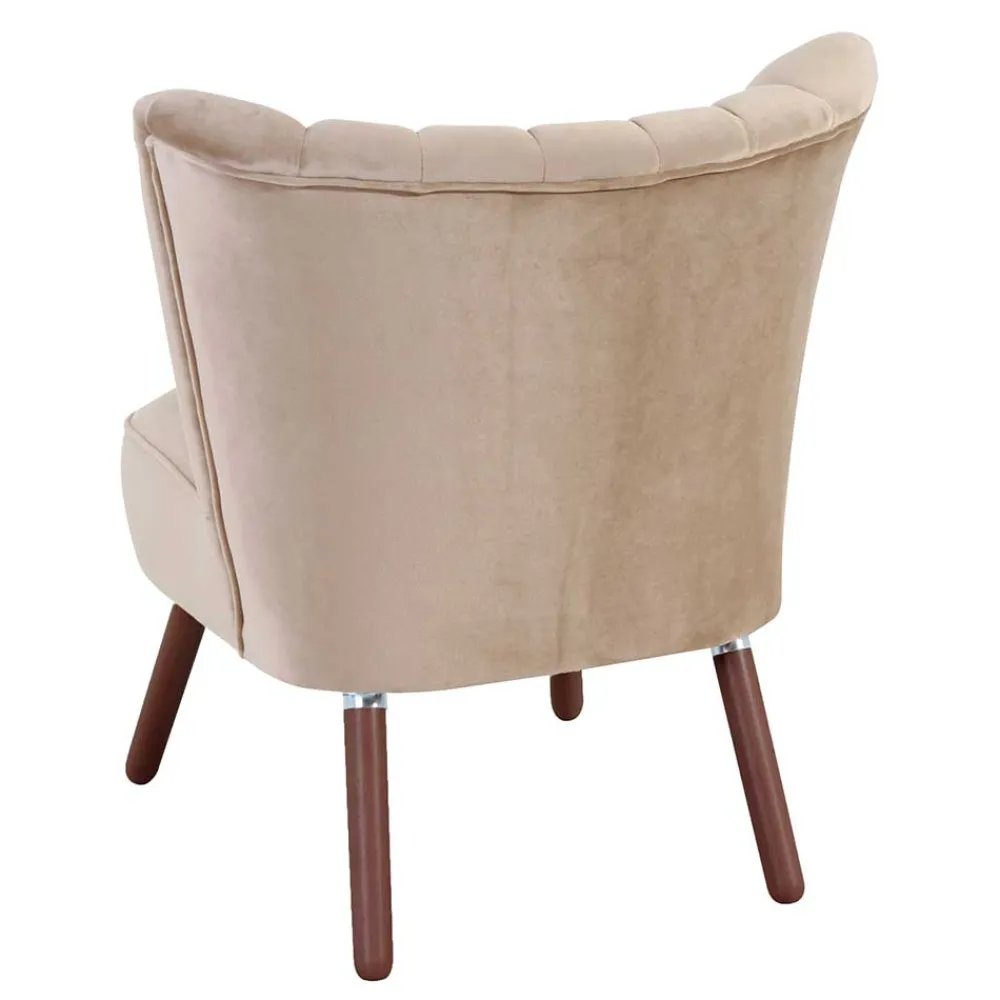 Wohnen Sessel<Wohnzimmersessel in Beige und Nussbaum - Boldo