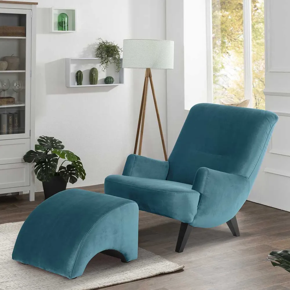 Wohnen Sessel<Wohnzimmersessel in Blau und Schwarz - Frunz