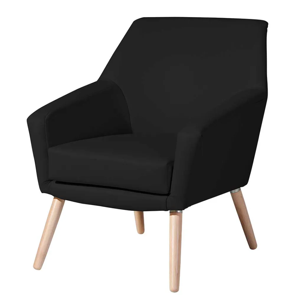 Wohnen Sessel<Wohnzimmersessel in Schwarz Kunstleder - Ciabeta