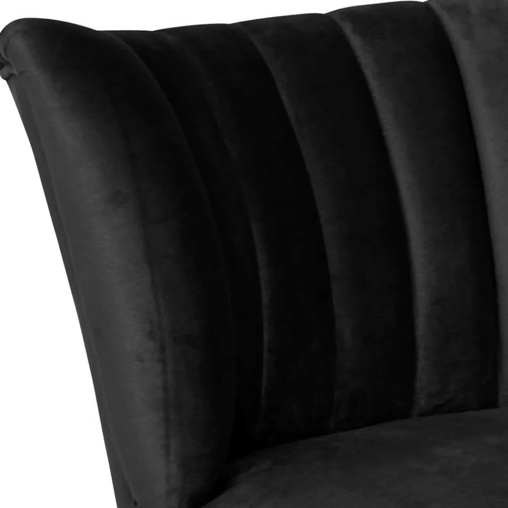 Wohnen Sessel<Wohnzimmersessel in Schwarz Samtvelours - Vulias