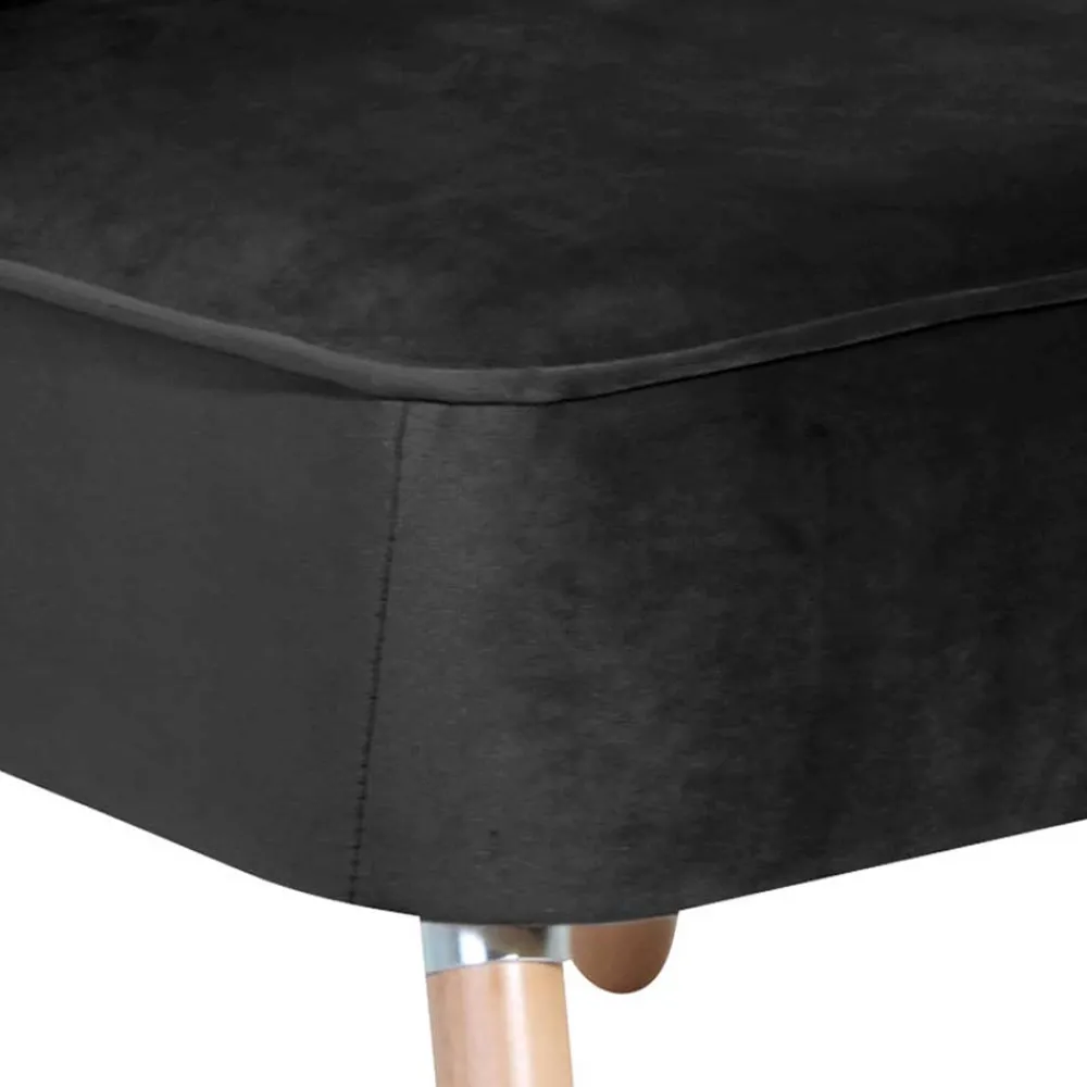 Wohnen Sessel<Wohnzimmersessel in Schwarz Samtvelours - Vulias