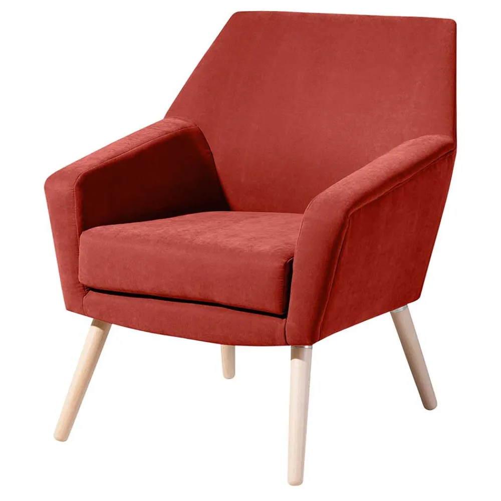 Wohnen Sessel<Wohnzimmersessel in Terracotta Velours - Emjada