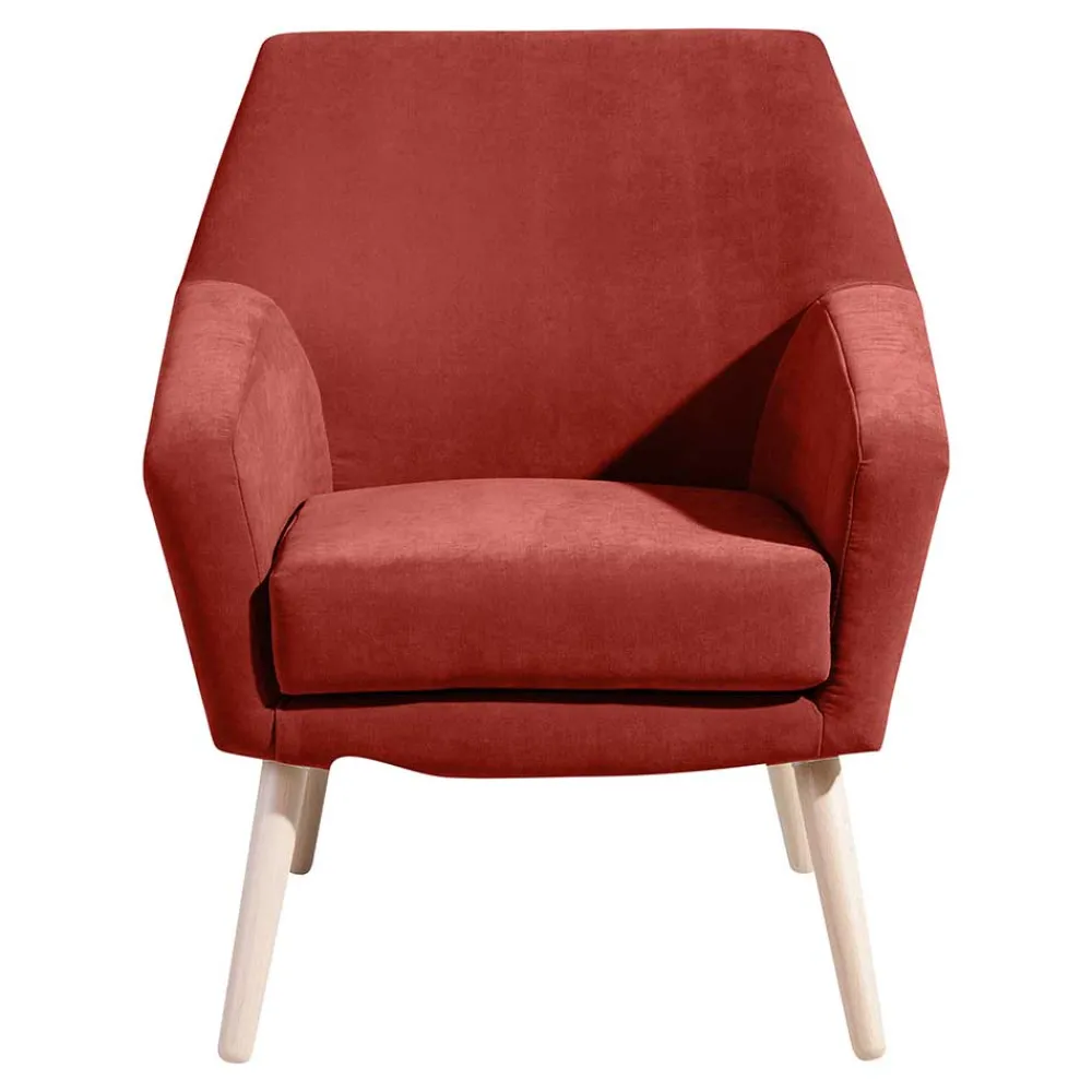 Wohnen Sessel<Wohnzimmersessel in Terracotta Velours - Emjada