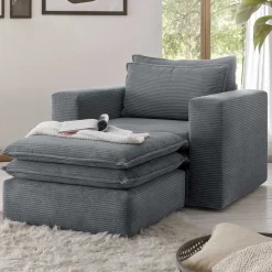 Wohnen Sessel<Wohnzimmersessel und Hocker Set - Ruffos (zweiteilig)