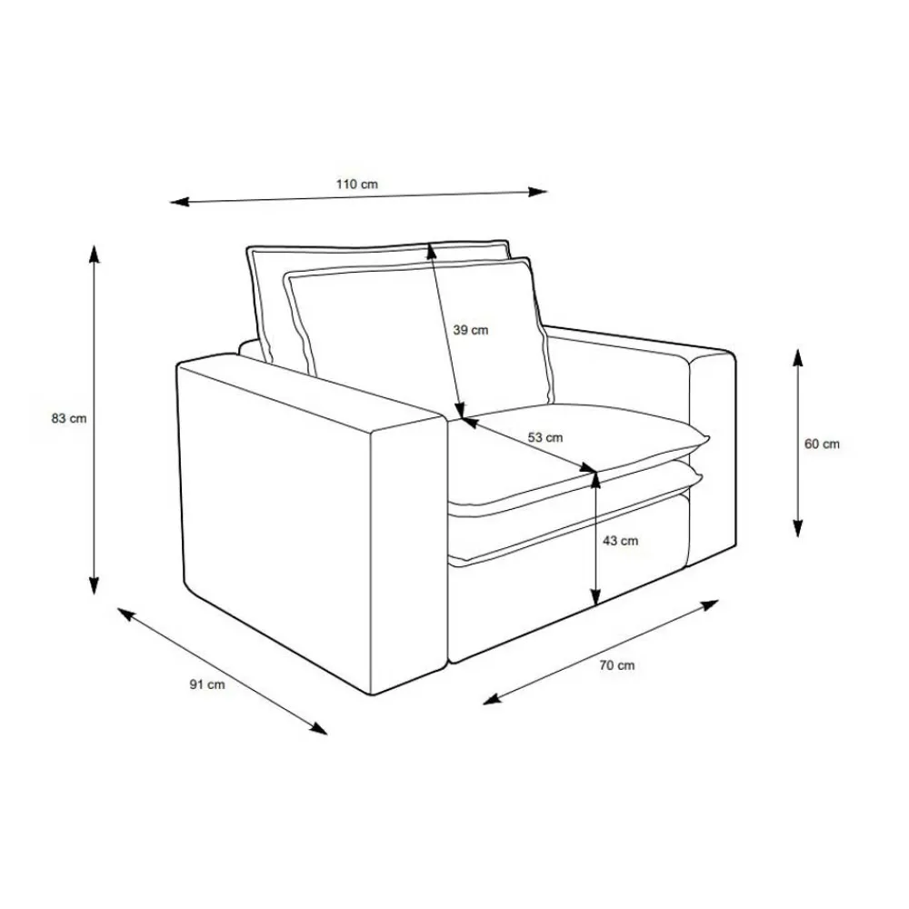 Wohnen Sessel<Wohnzimmersessel und Hocker Set - Ruffos (zweiteilig)