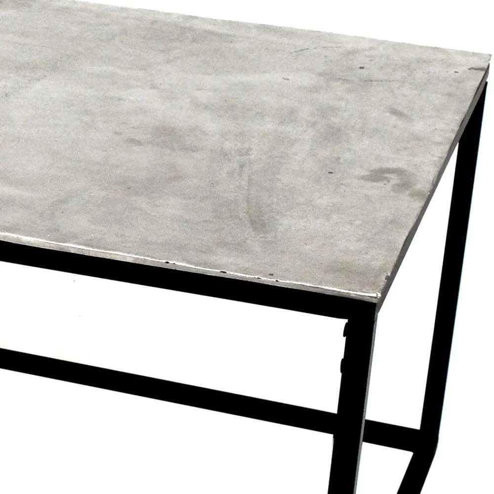 Wohnen Tische<Wohnzimmertisch mit Alu Platte in Silber - Magura