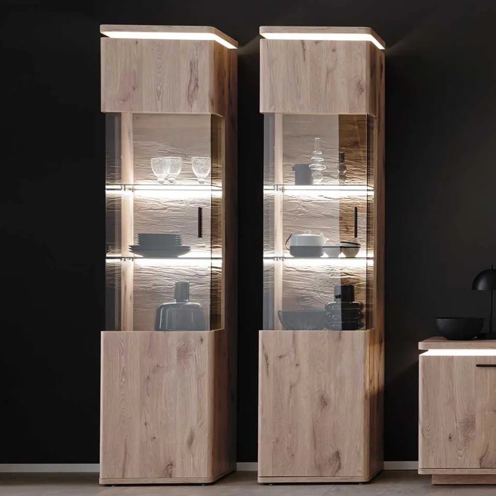 Wohnen Vitrinen<Wohnzimmervitrine mit Licht LED - Bekunion