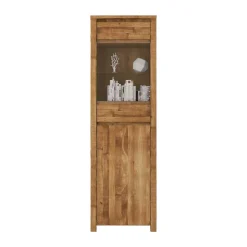 Wohnen Vitrinen<Wohnzimmervitrine Nadalia aus Wildeiche Massivholz