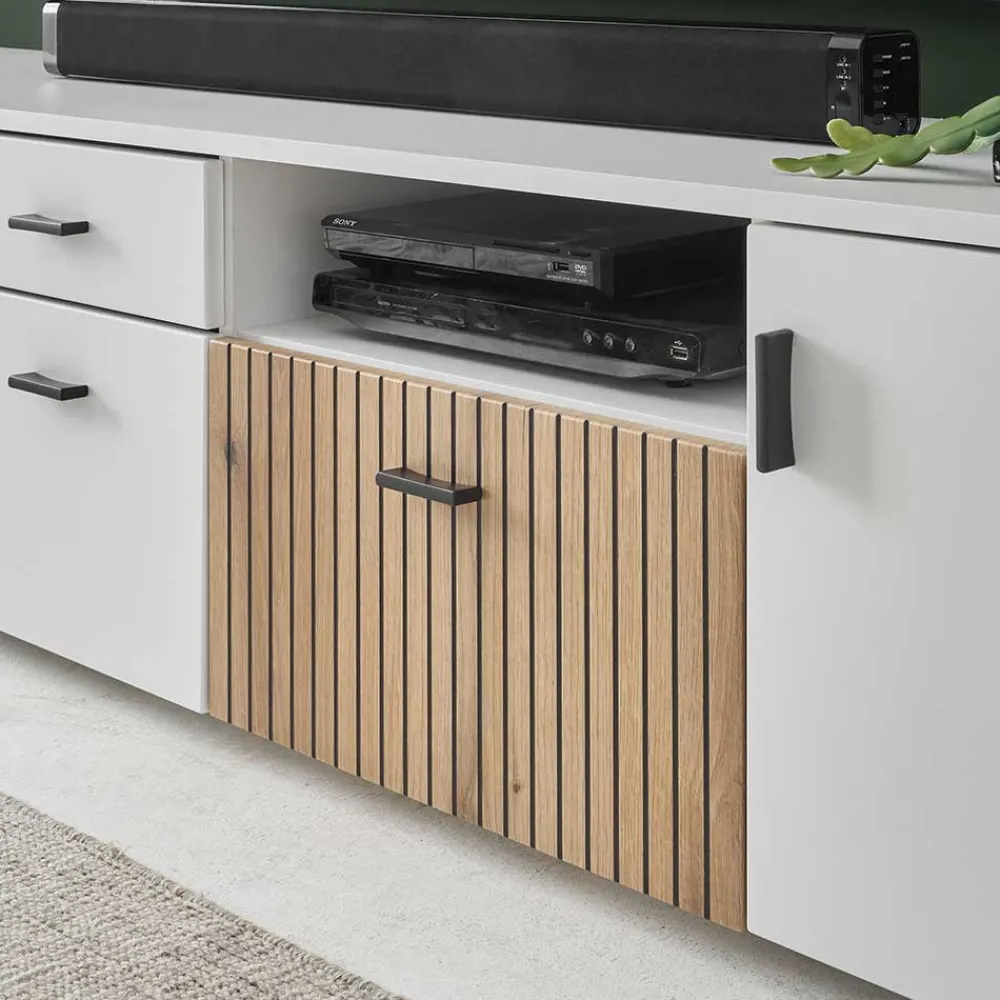 Wohnen Wohnwände<Wohnzimmervitrinen & TV Board & Regal Set - Nenaloro (vierteilig)