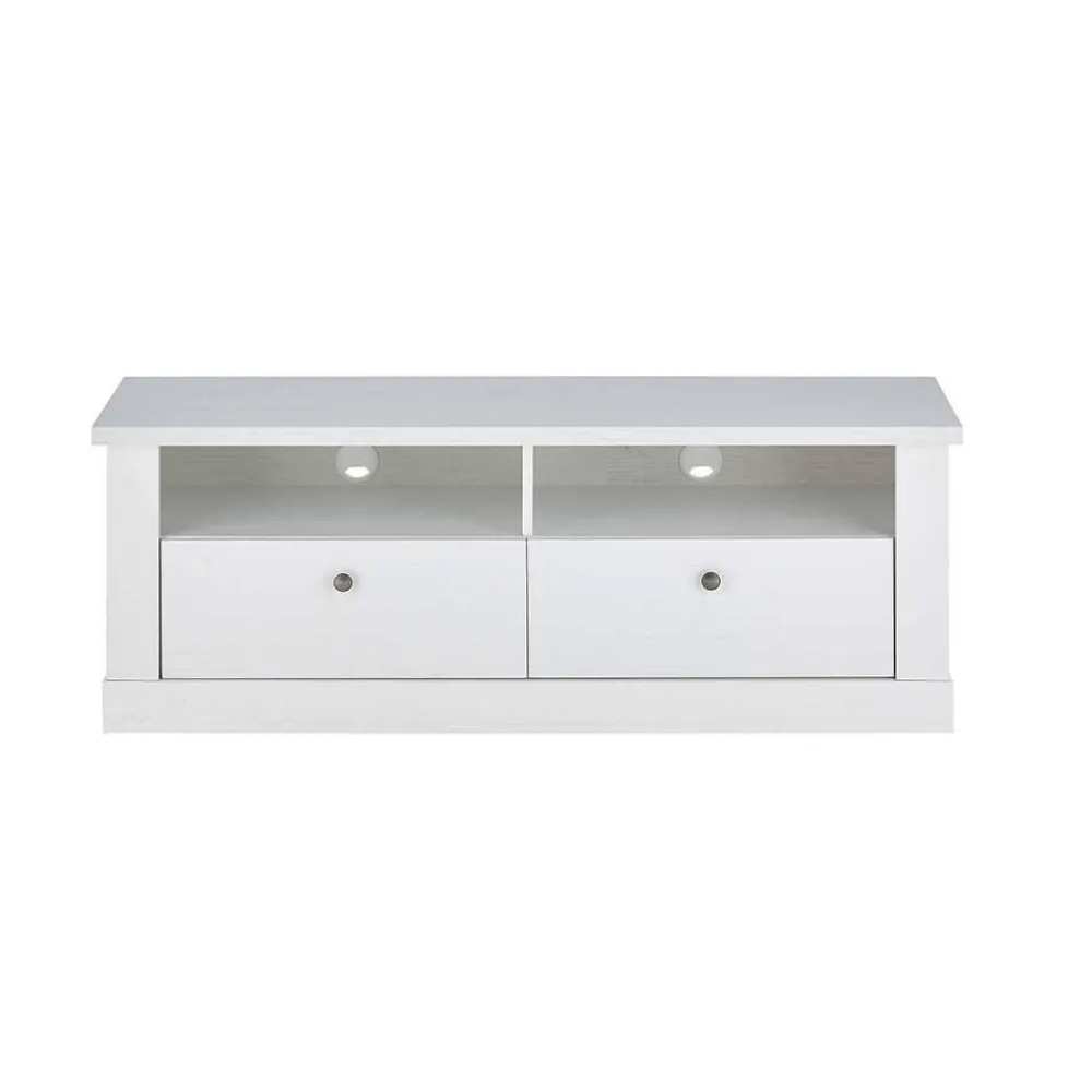 Wohnen Wohnwände<Wohnzimmerwohnwand in weißer Holzoptik Pinie - Liancos (vierteilig)