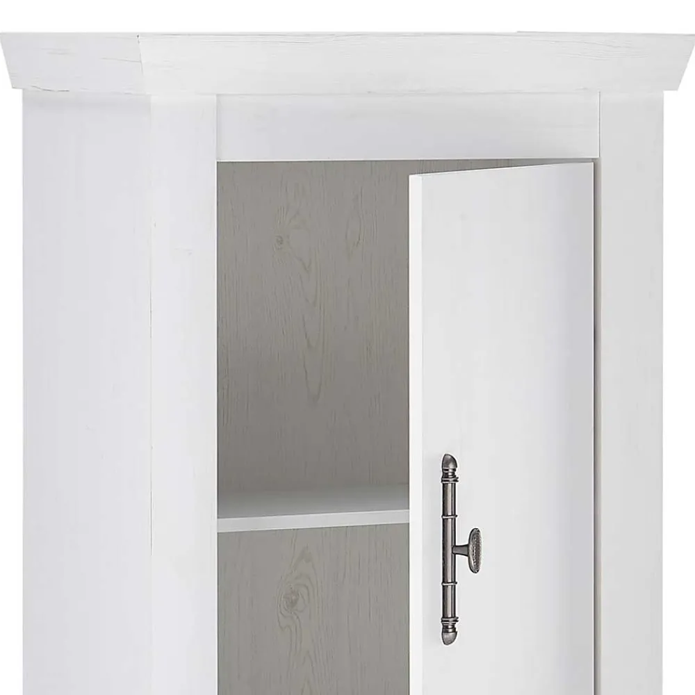 Wohnen Wohnwände<Wohnzimmerwohnwand in weißer Holzoptik Pinie - Liancos (vierteilig)
