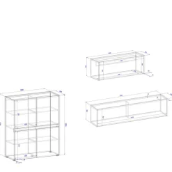 Wohnen Wohnwände<Wohnzimmer-Wohnwand Möbelset - Ahilav (dreiteilig)