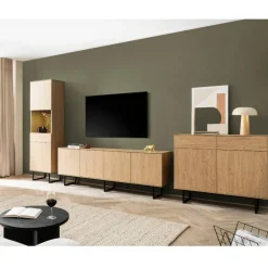Wohnen Wohnwände<Wohnzimmer-Wohnwand Set - Jaskin (dreiteilig)