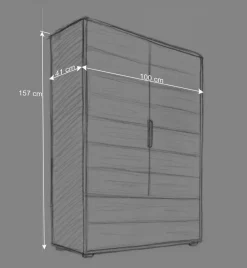 Wohnen Highboards<Wäscheschrank aus Wildeiche Massivholz - Feanor