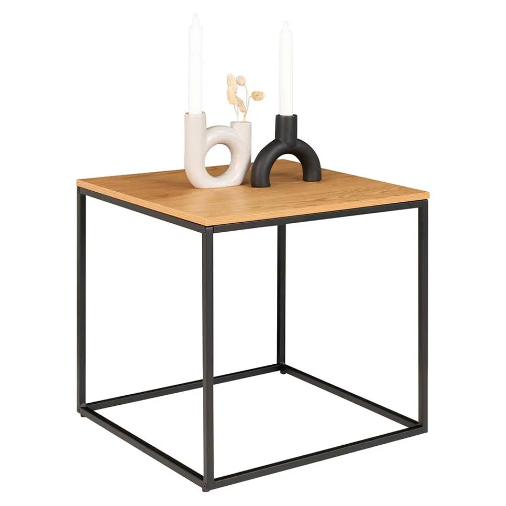 Wohnen Tische<45x45 Beistelltisch in Eiche & Schwarz - Mercadeo