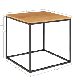 Wohnen Tische<45x45 Beistelltisch in Eiche & Schwarz - Mercadeo