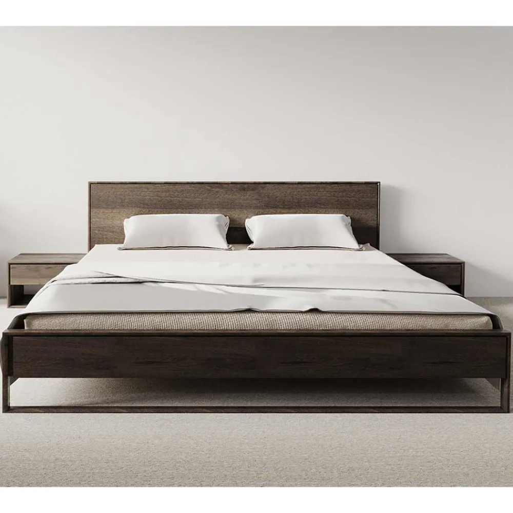 Wohnen Betten<140x200 Bett aus Eiche mit Räucheröl - Beverson