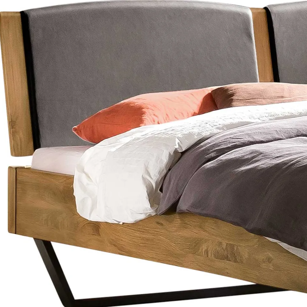 Wohnen Betten<140x200 Bett aus Wildeiche mit Kufen - Maria