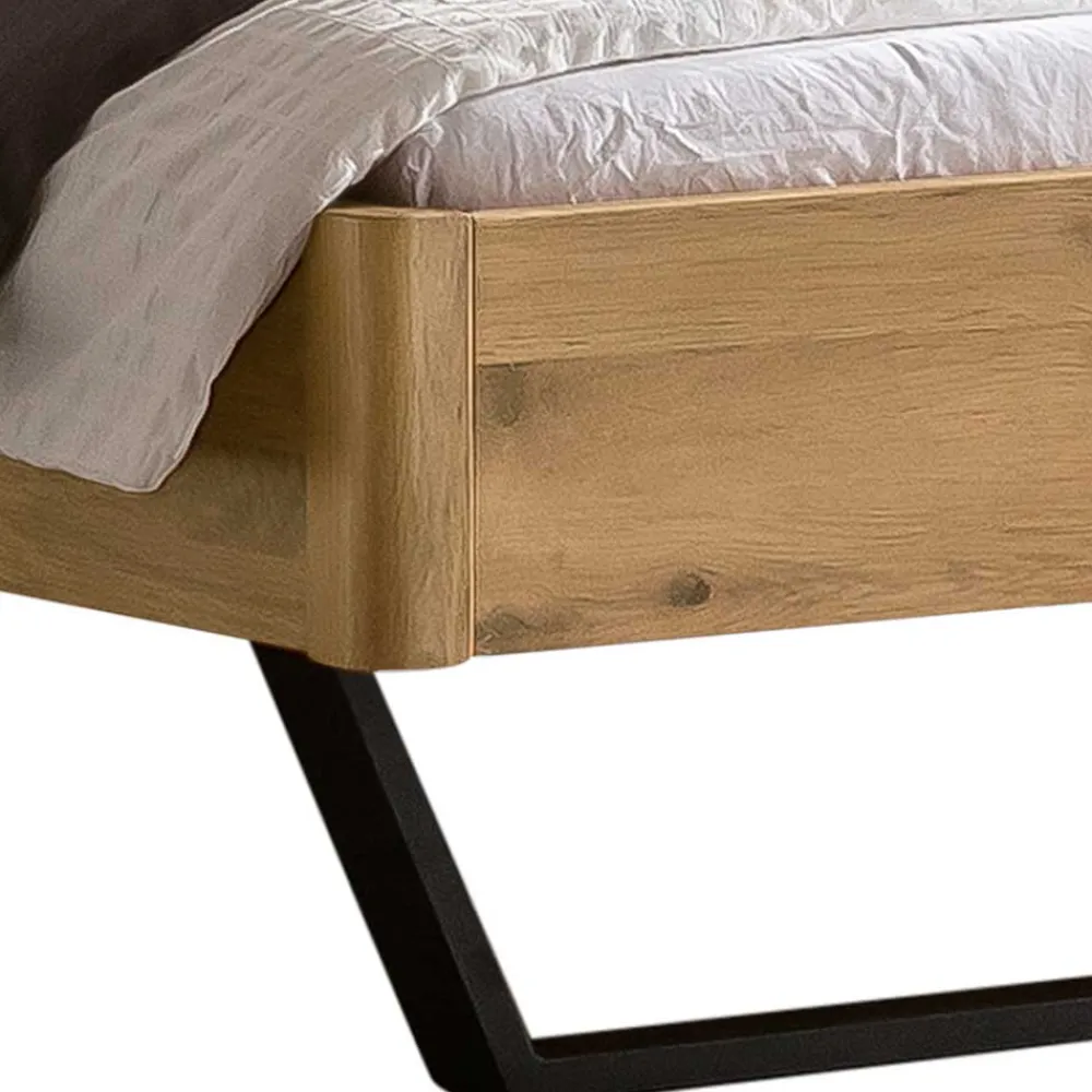 Wohnen Betten<140x200 Bett aus Wildeiche mit Kufen - Maria