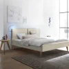 Wohnen Betten<140x200 Bettgestell gepolstert in Beige - Duarto