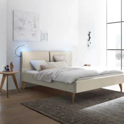 Wohnen Betten<140x200 Bettgestell gepolstert in Beige - Duarto