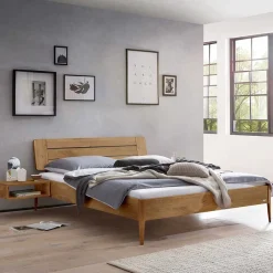 Wohnen Betten<140x200 cm Bettgestell aus Massivholz Wildeiche - Carismata