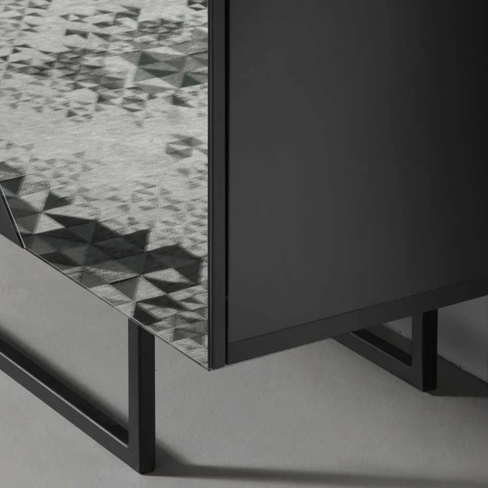 Wohnen Highboards<120x140 cm Highboard mit Spiegelglas in Rauchgrau - Razepta