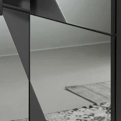 Wohnen Highboards<120x140 cm Highboard mit Spiegelglas in Rauchgrau - Razepta