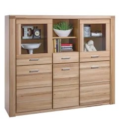 Wohnen Kommoden<158x140 cm Kernbuche Highboard 5-türig - Uhelia