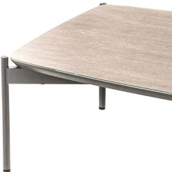 Wohnen Tische<85x50 Couchtisch mit Glas Beschichtung Taupe - Basel