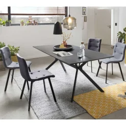 Wohnen Sitzgruppe<180x90 Esstisch Sitzgruppe Set - Nibal (fünfteilig)