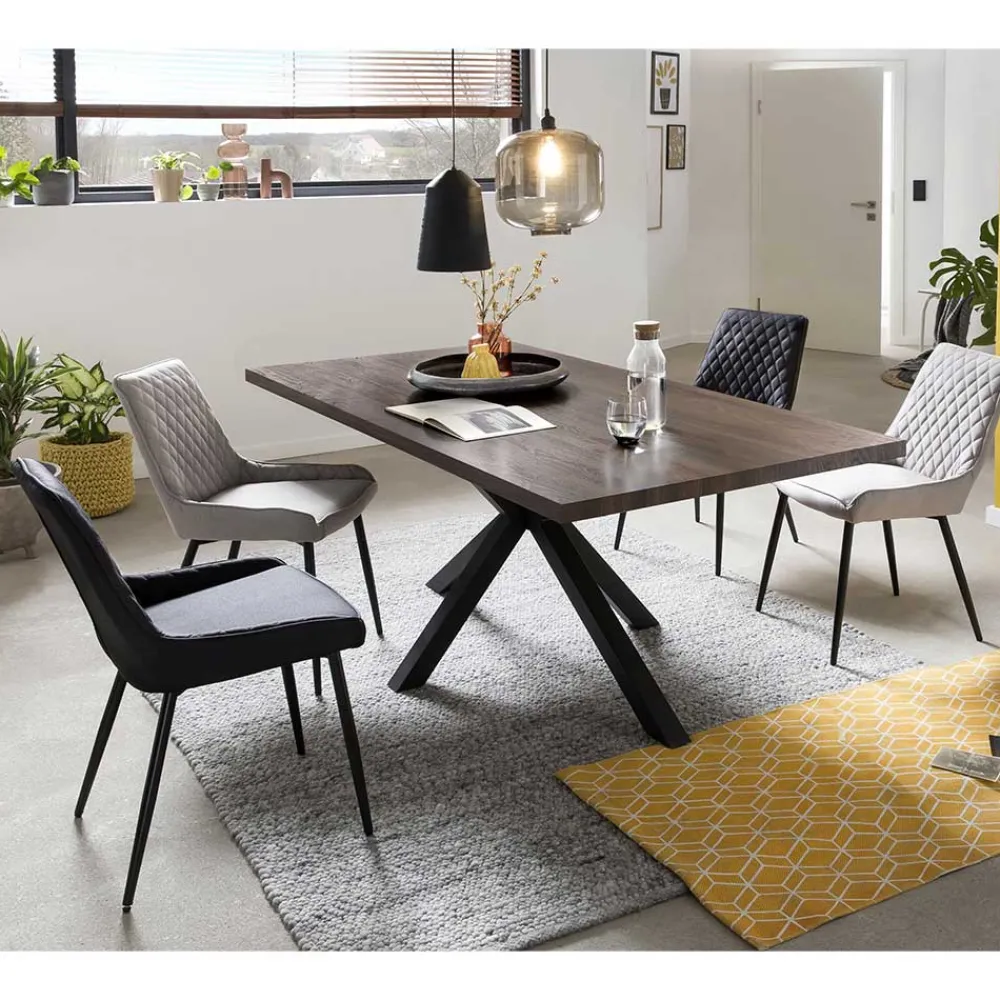 Wohnen Sitzgruppe<180x90 Esszimmertisch & vier Stühle - Rustieke (fünfteilig)