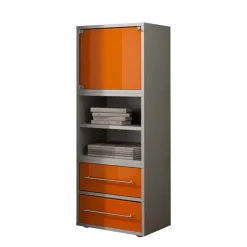 Wohnen Kommoden<45x120 Hochkommode mit Glasfront Orange - Katalonia