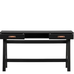 Wohnen Tische<140x62 Kiefernholz Schreibtisch in Schwarz - Ilvessino