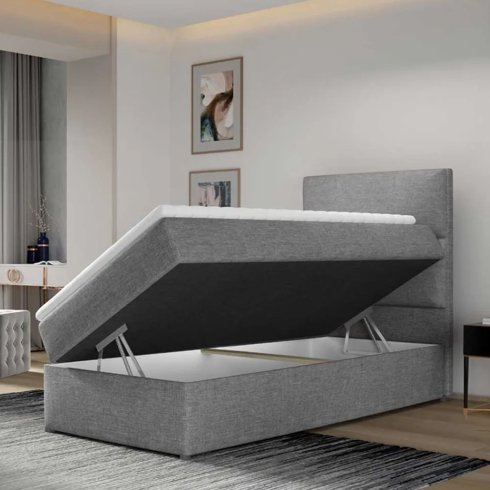 Wohnen Betten<90x200 Polsterbett in Grau - Pandaua