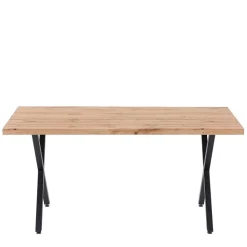 Wohnen Sitzgruppe<160x90 Tisch mit X-Füßen & Stühle - Zandras (fünfteilig)