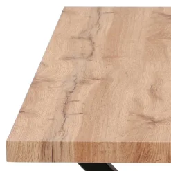 Wohnen Sitzgruppe<160x90 Tisch mit X-Füßen & Stühle - Zandras (fünfteilig)
