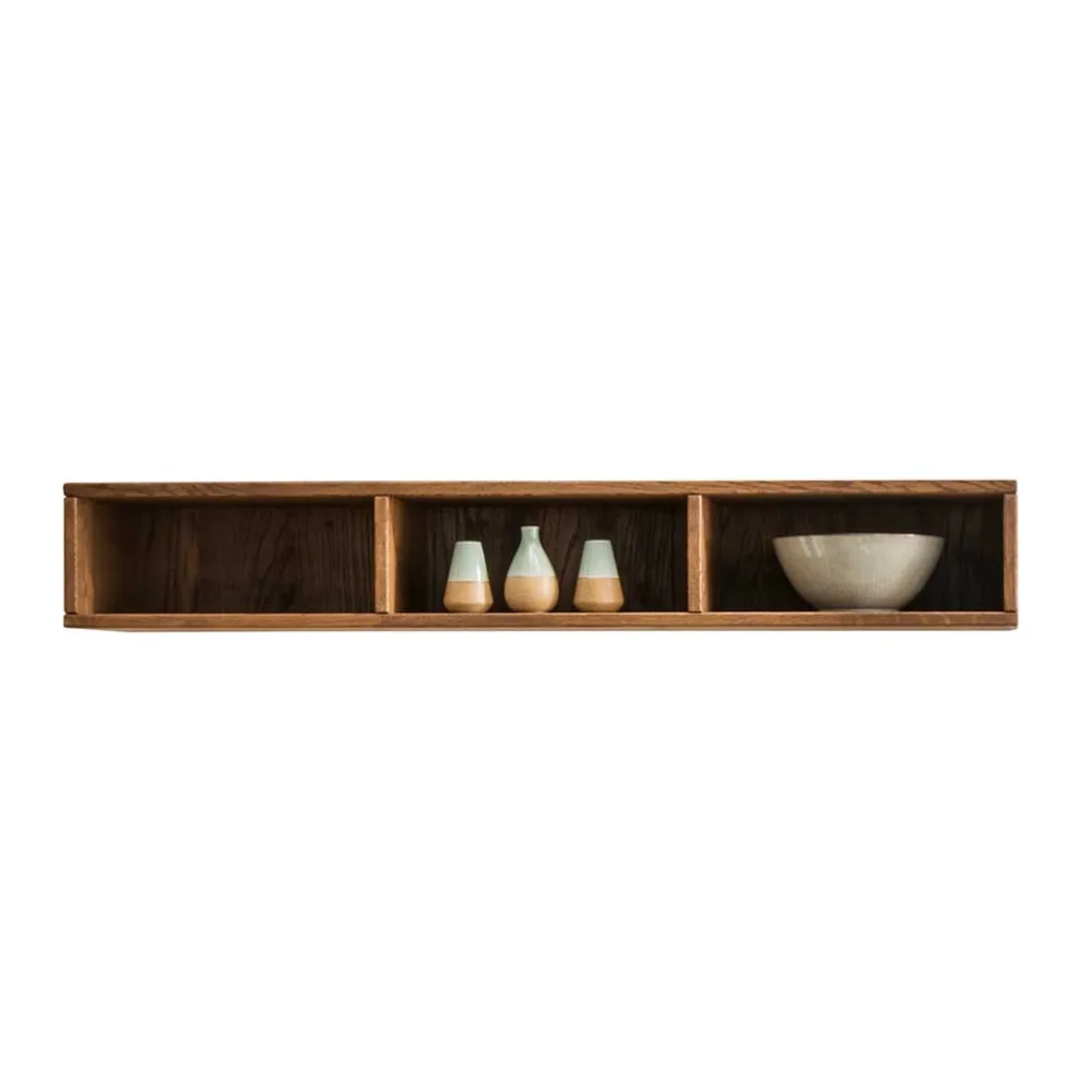 Wohnen Regale<134x22 Wand Regal aus Echtholz - Glenza