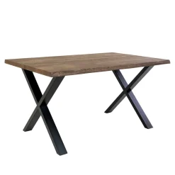 Wohnen Sitzgruppe<140x95 X-Fuß Esstisch & 4 Stühle - Turino (fünfteilig)