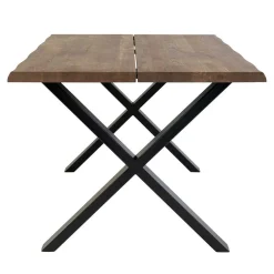 Wohnen Sitzgruppe<140x95 X-Fuß Esstisch & 4 Stühle - Turino (fünfteilig)