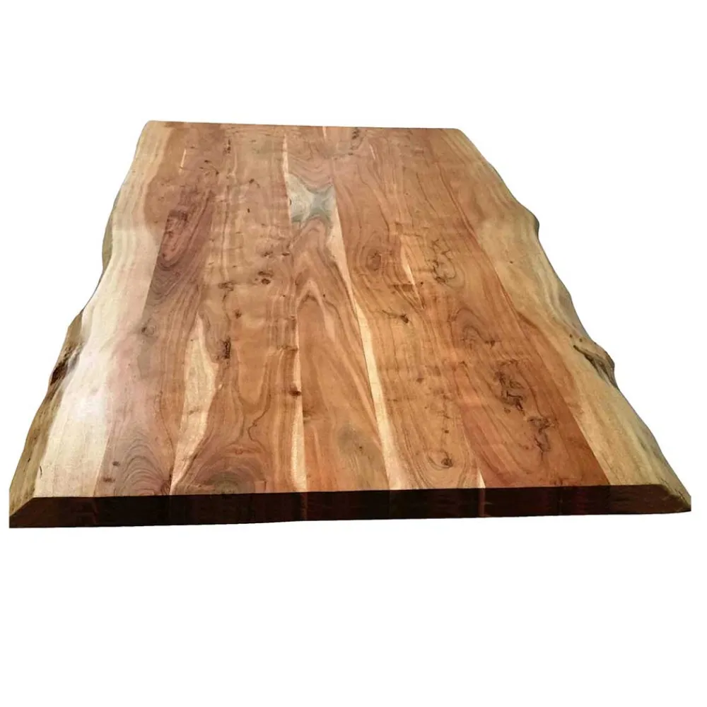 Wohnen Tische<X-Fuß Designtisch mit Holz Platte mit Naturkante - Liyadiro