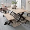 Wohnen Sitzgruppe<X-Fuß Esstisch & Sitzbank - Tilveta (zweiteilig)