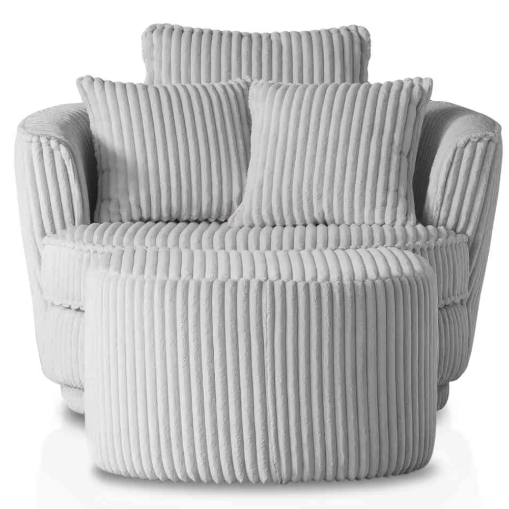 Wohnen Sessel<XL Drehsessel mit Hocker Set - Iliana (zweiteilig)