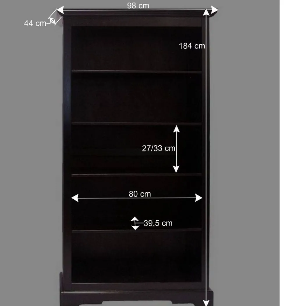 Wohnen Regale<98x184x44 5 Fächer Bücherregal im Kolonialstil - Islando
