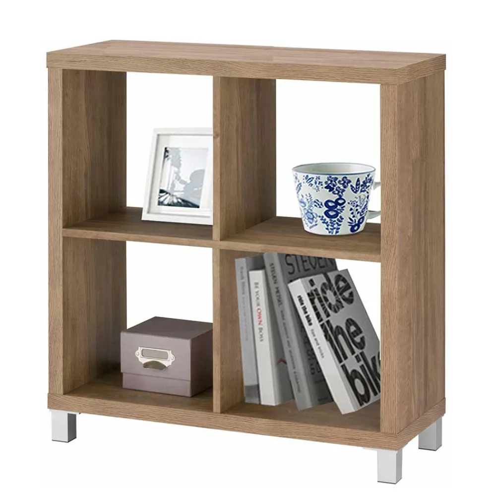 Wohnen Regale<76x83x29 4 Fächer Regal in Eiche Dekor - Suad