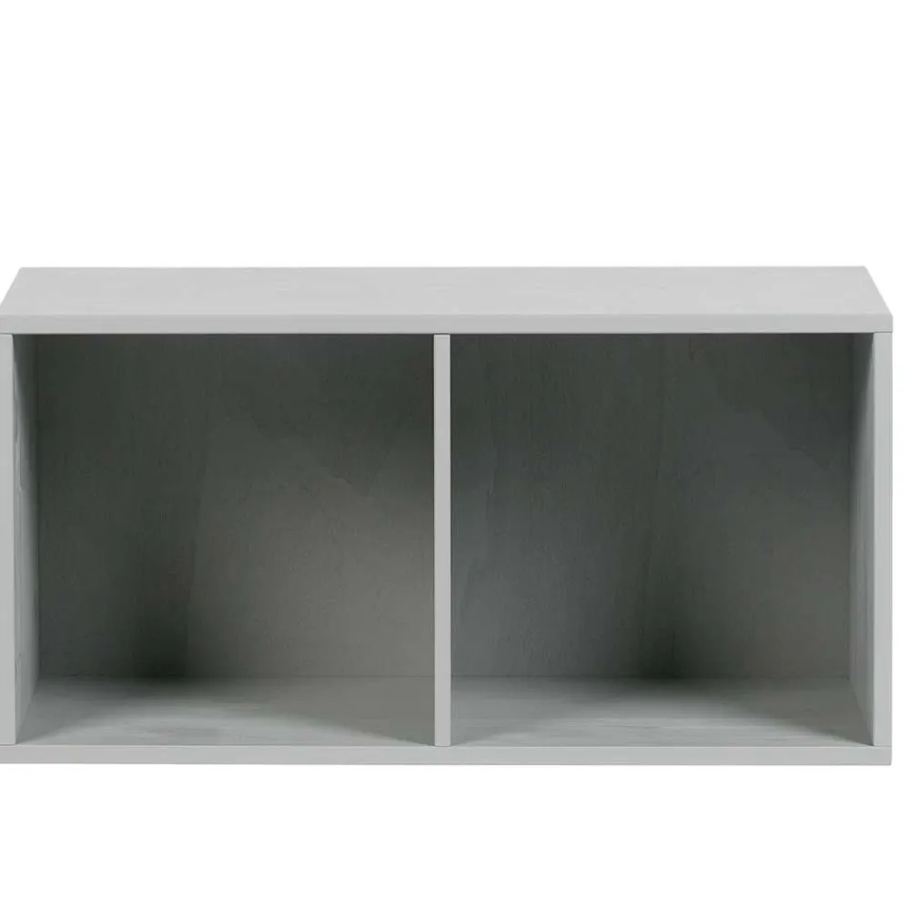 Wohnen Regale<81x41x35 2 Fächer Regal in Grau lackiert - Lanik